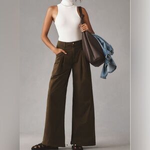 Maeve Brown Wide Leg Pants